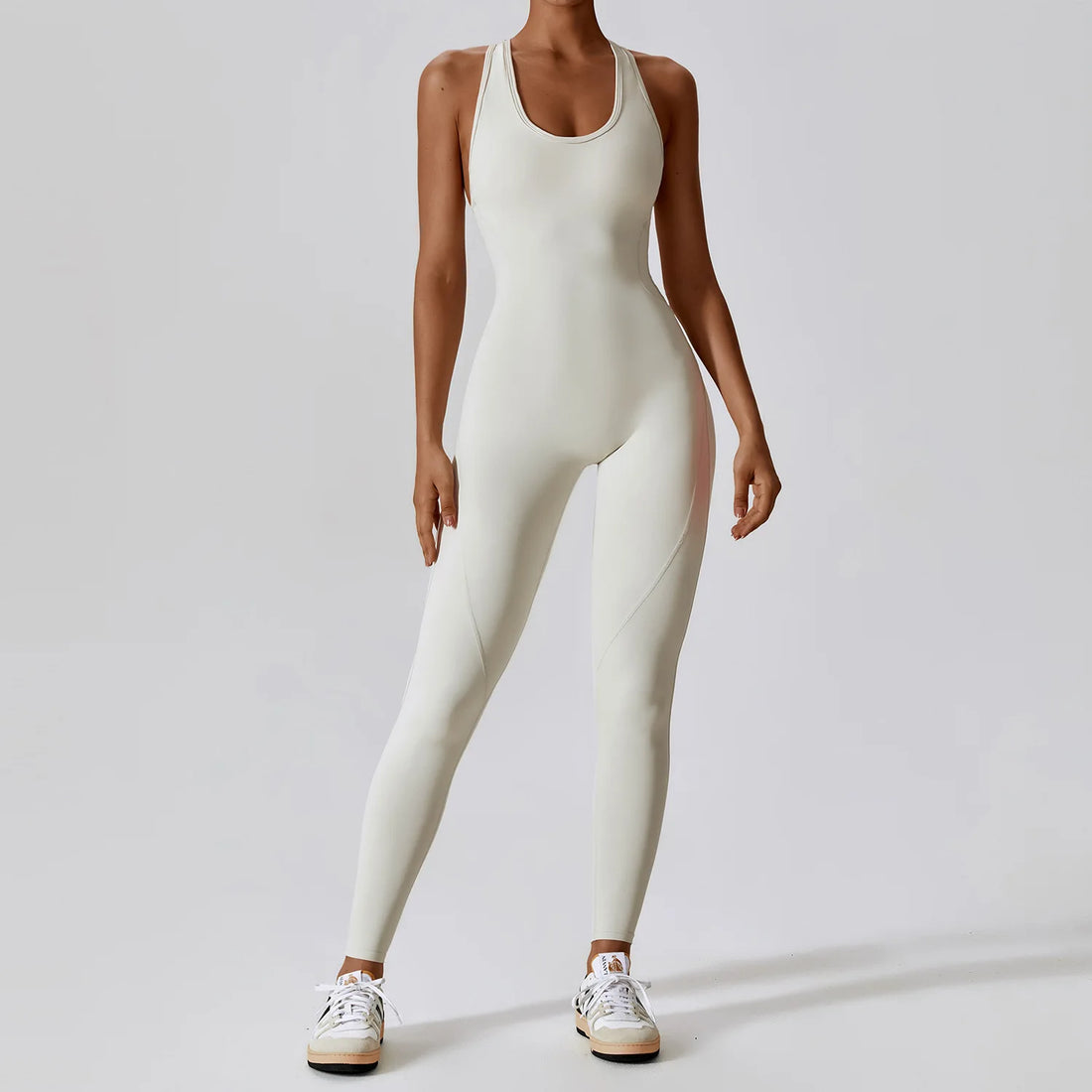 The scoop neck yoga jumpsuit.