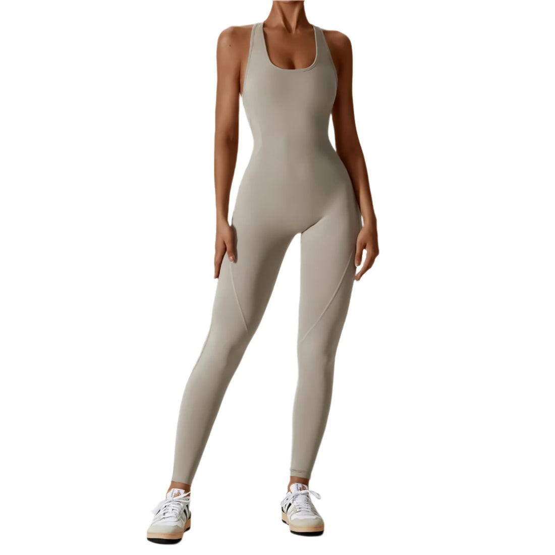 The scoop neck yoga jumpsuit.