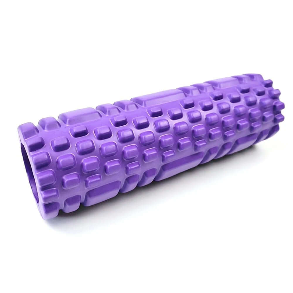 The yoga foam exercise roller in purple.